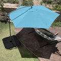 Pure Garden 10-Foot Offset Patio Umbrella with Square Base, Blue 50-102-BB